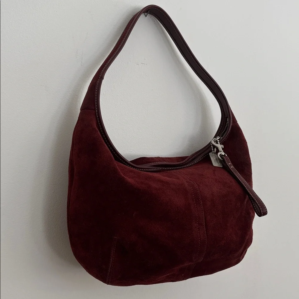 Coach vintage y2k suede hobo Crescent bag - Picture 1 of 7